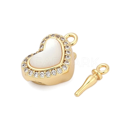 Brass Micro Pave Clear Cubic Zirconia Box Clasps KK-P291-45G-1