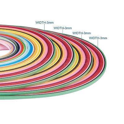 Rectangle 36 Colors Quilling Paper Strips DIY-PH0008-03A-WH-1