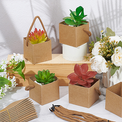 Waterproof Kraft Paper Succulents Wraps with Handle for Wedding Baby Shower Favors CON-WH0115-03-1