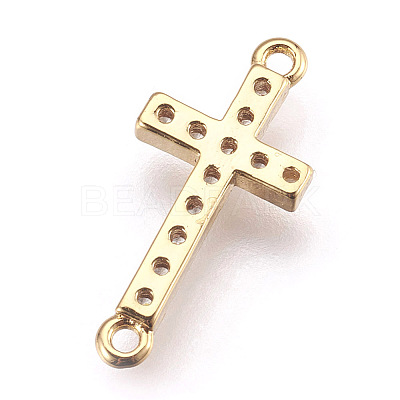 Brass Micro Pave Cubic Zirconia Links X-ZIRC-E152-43G-RS-1