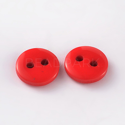 2-Hole Flat Round Resin Sewing Buttons for Costume Design LS-BUTT-E119-14L-10-1