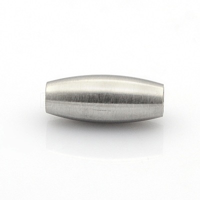 Tarnish Resistant 304 Stainless Steel Matte Surface Magnetic Clasps with Glue-in Ends STAS-O042-B-12-1