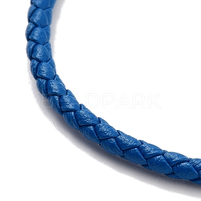 Braided Round Imitation Leather Bracelets Making BJEW-H610-01G-15-1