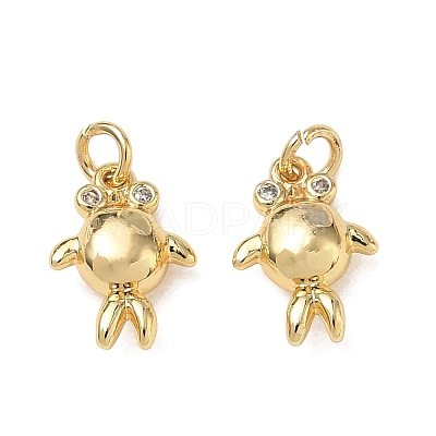 High Polished Ocean Brass Micro Pave Clear Cubic Zirconia Pendants CU-CBAF3CF-02R-01-1