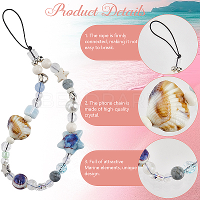 Resin & Acrylic Mobile Straps HJEW-WH20012-06-1