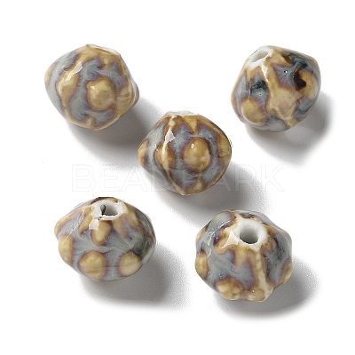 Vintage Porcelain Pumpkin Beads PORC-L080-A02-1