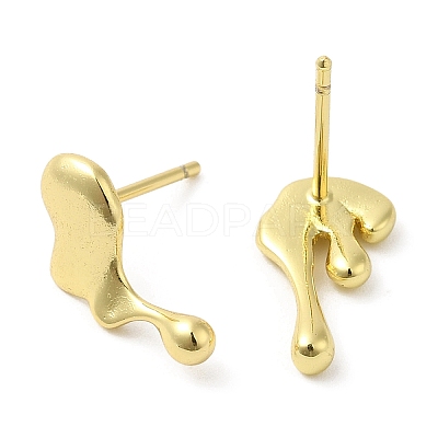Rack Plating Brass Melting Twist Asymmetrical Earrings EJEW-D059-18G-1