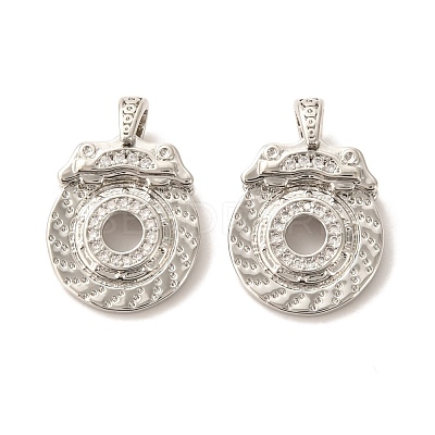 Brass Micro Pave Clear Cubic Zirconia Pendants ZIRC-P086-16-1