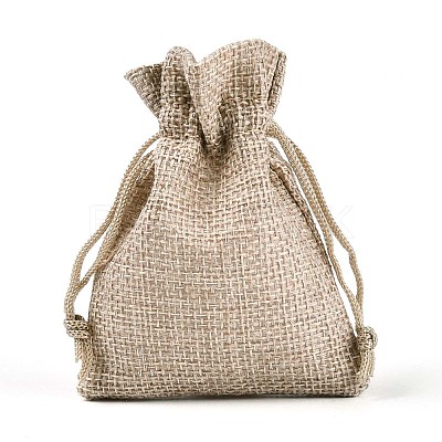 Burlap Packing Pouches Drawstring Bags ABAG-Q050-13x18-01-1