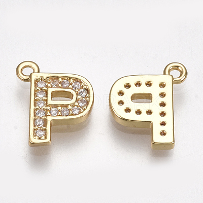 Brass Cubic Zirconia Charms KK-S348-330P-1