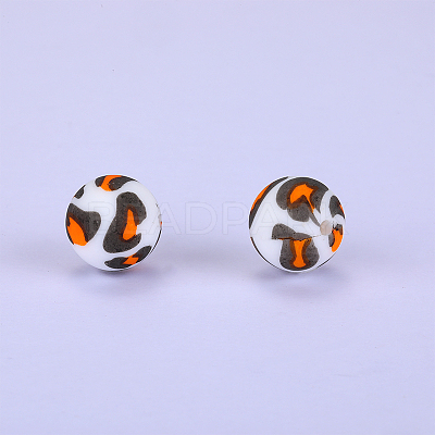Printed Round Silicone Focal Beads SI-JX0056A-159-1