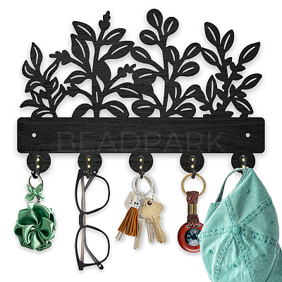 Wood & Iron Wall Mounted Hangers HJEW-WH0055-229-1