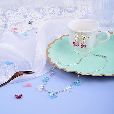 Transparent Spray Painted Glass Charms GLAA-T016-22-1