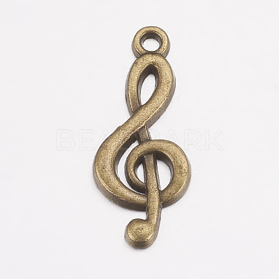 Tibetan Style Treble Clef Pendants LS-TIBEP-R315-AB-FF-1