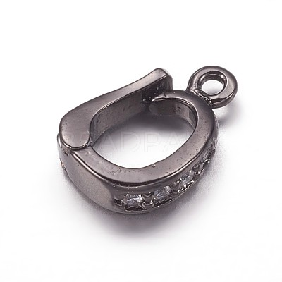 Brass Cubic Zirconia Enhancer Shortener Bails ZIRC-K070-16-1
