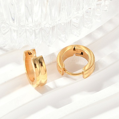 304 Stainless Steel Polishing Effect Hoop Earrings EJEW-M001-33G-1