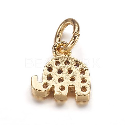 Brass Micro Pave Cubic Zirconia Pendants ZIRC-K070-42G-1