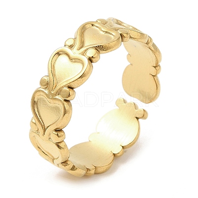 304 Stainless Steel Open Cuff Ring Findings RJEW-K245-85G-1