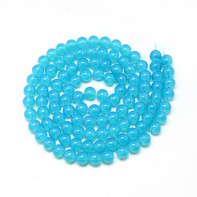 Baking Paint Glass Beads Strands DGLA-Q023-8mm-DB25-1