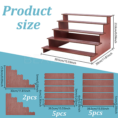 5-Tier Wood Semicircle Dessert Display Risers ODIS-WH0030-182A-1