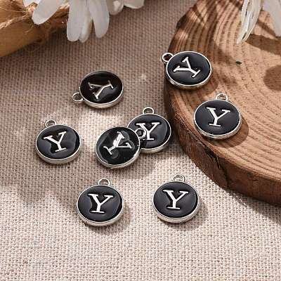 Platinum Plated Alloy Charms X-ENAM-S118-02Y-P-1
