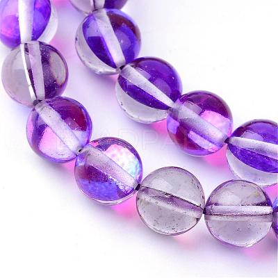 Synthetic Moonstone Beads Strands G-R375-6mm-B-1