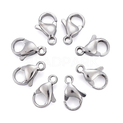 Tarnish Resistant 304 Stainless Steel Lobster Claw Clasps STAS-AB11-1