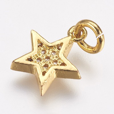 Brass Micro Pave Cubic Zirconia Charms LS-ZIRC-G087-35G-1