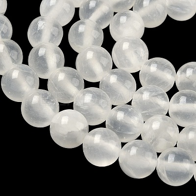 Natural Selenite Beads Strands G-N328-025B-01-1