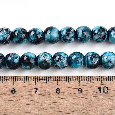 Baking Paint Glass Beads Strands DGLA-N003-8mm-A08-1
