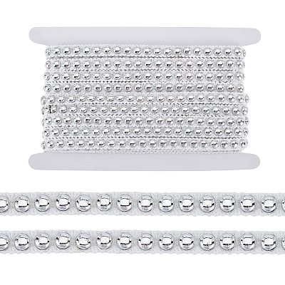 10 Yards Polyester with ABS Plastic Half Round Bead Lace Trim OCOR-GA0002-76B-1