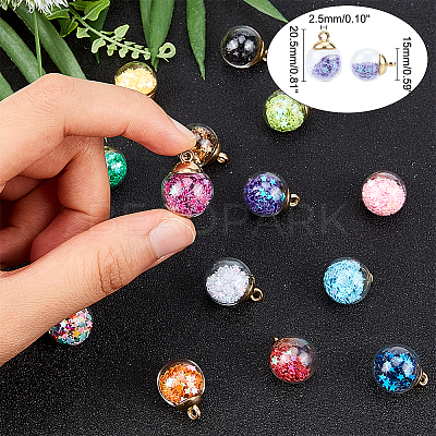 Glass Ball Pendants GLAA-PH0007-58-1