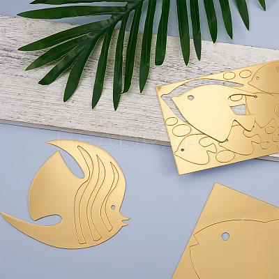 3 Sets 3 Style Fish Acrylic Mirror Wall Stickers DIY-CF0001-02A-1