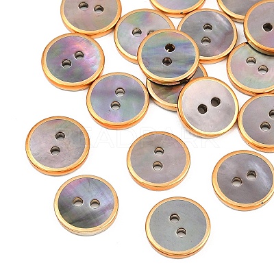 Golden Edge Naturl Black Lip Shell Button SH-CBA0ED6-01A-1