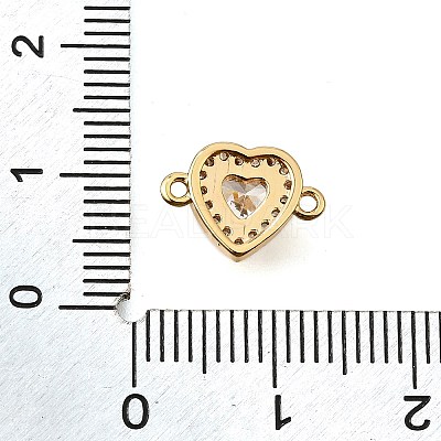Brass Clear Cubic Zirconia Connector Charms KK-U065-08G-1
