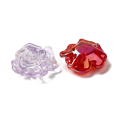 Transparent & UV Plating Acrylic Beads MACR-G064-05-1