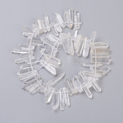 Natural Quartz Crystal Pointed Beads Strands G-L484-01-1