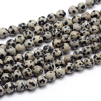 Natural Dalmatian Jasper Round Bead Strands X-G-J303-19-4mm-1