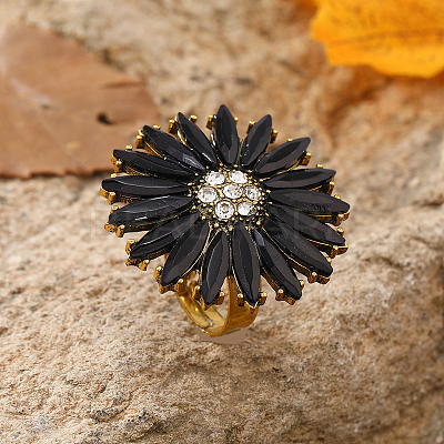 Alloy with Glass Finger Rings for Women OX7798-3-1