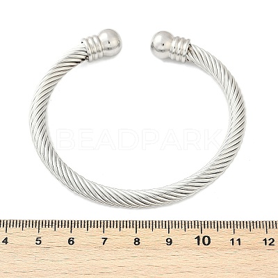 304 Stainless Steel Torque Bangles BJEW-G584-05-1