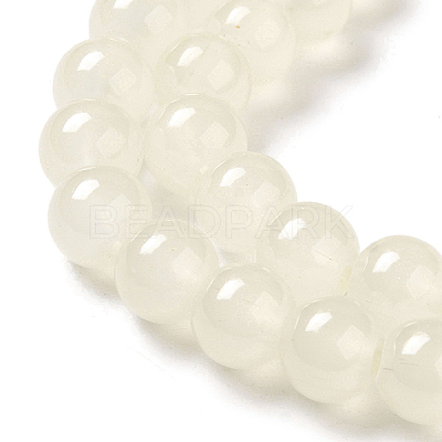 Baking Paint Imitation Jade Glass Round Bead Strands DGLA-Q021-8mm-01-1