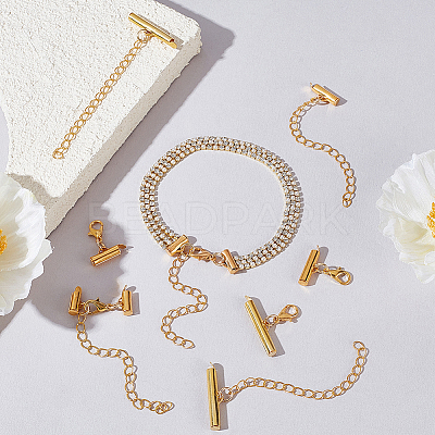 20Pcs 5 Style Brass Slide On End Clasp Tubes HJEW-PH02014-1