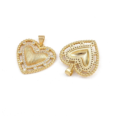 Brass Micro Pave Cubic Zirconia Pendants ZIRC-I367-07G-07-1
