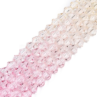 Gradient Color Baking Paint Glass Bead Strands DGLA-A039-T4mm-A01-1