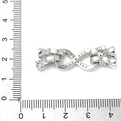 Brass Micro Pave Clear Cubic Zirconia Fold Over Clasps KK-U059-32P-1
