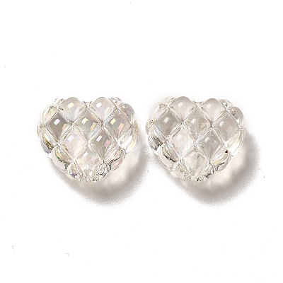 Transparent Acrylic Waffle Beads OACR-E016-01D-1