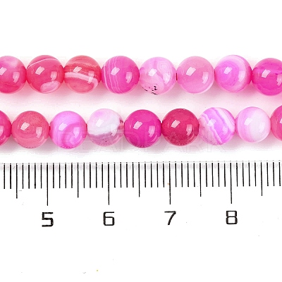 Natural Striped Agate/Banded Agate Beads Strands G-H037-A02-02-1