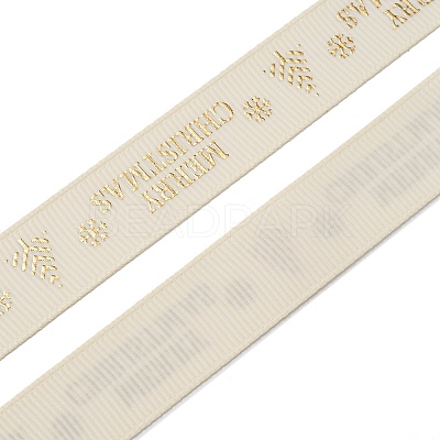 Flat Christmas Theme Polyester Grosgrain Ribbon OCOR-YWC0001-01A-01-1