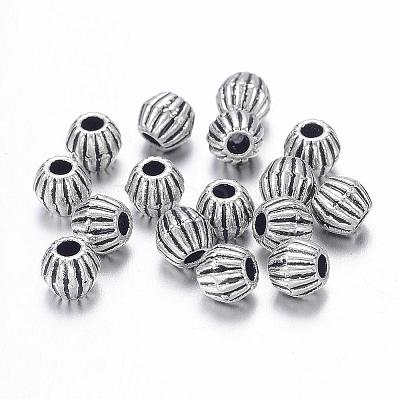 Antique Silver Tibetan Style Bicone Spacer Beads X-LF0300Y-NF-1