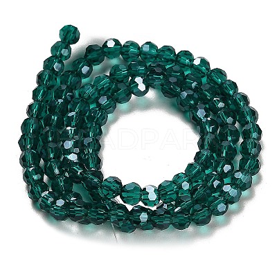 Faceted(32 Facets) Electroplate Glass Bead Strands X-EGLA-R015-4mm-13-1